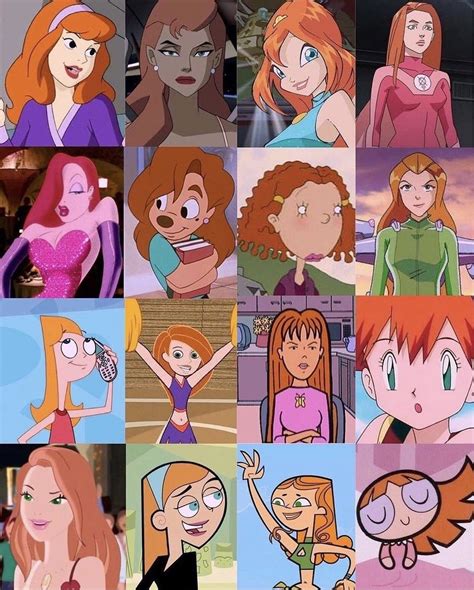 Aesthetic Red Head Cartoon Characters
