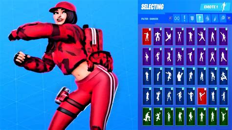 New Fortnite Ruby Skin Showcase With All Dances And Emotes Season 10