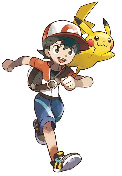 Male Protagonist And Pikachu Character Artwork From Pokémon Lets Go Pikachu And Lets Go