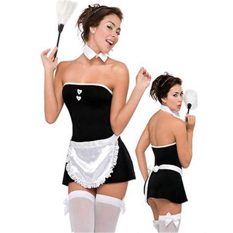 Wholesale Price Love French Maid Womens Costume Blackandwhite Servant