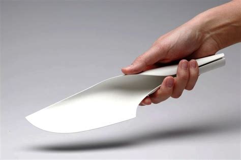 Curved Minimalism Kitchen Knives One Piece Knife