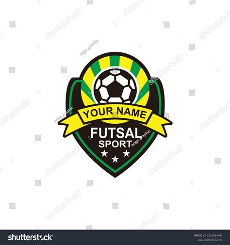 Futsal Badge Shield Logo Soccer Ball Stock Vector Royalty Free