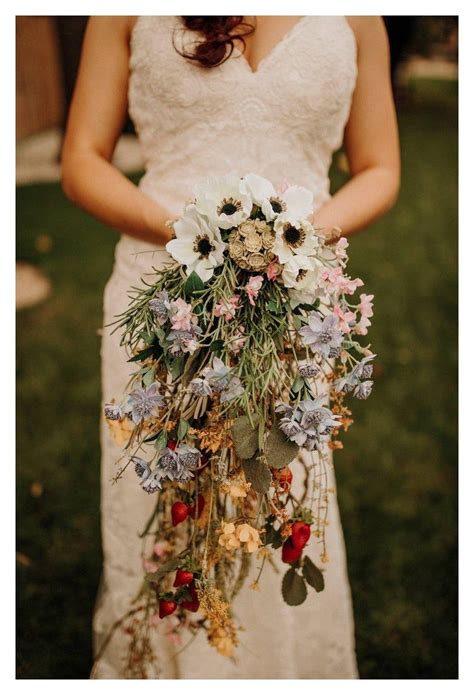 wildflower cascading bouquet bridal bouquet silk flowers etsy cascading bridal bouquets