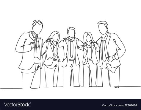 Unity In Diversity Concept One Continuous Line Vector Image