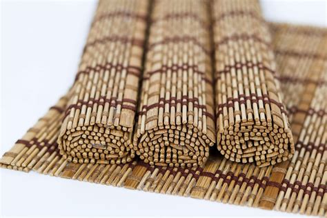 Bamboo Placemats Set Of 4 Handwoven Square Placemats Bamboo Etsy