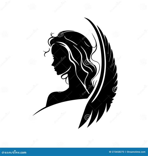 Angel Woman Vector Illustration Of Female Beauty Angel Silhouette Svg