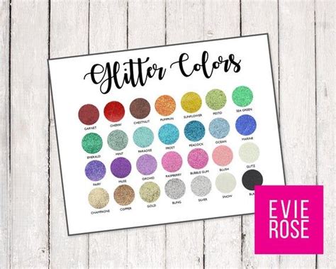 Recollections Glitter Color Chart Graphic For Your Etsy Shop Etsy In