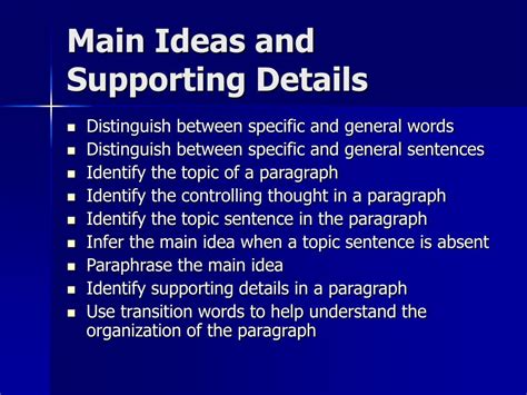 Ppt Main Ideas And Supporting Details Powerpoint Presentation Free