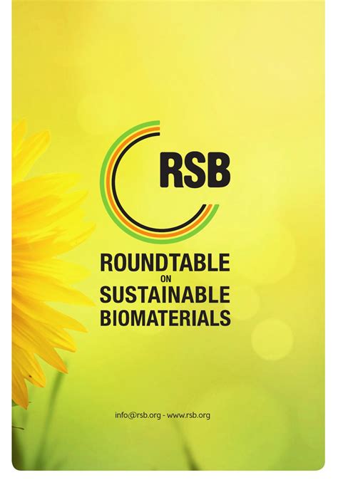Roundtable On Sustainable Biomaterials Rsb Brochure 2015 By
