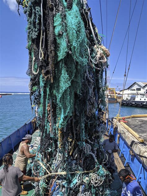 40 Tons Of Fishing Nets Retrieved In Pacific Ocean Cleanup Ap News