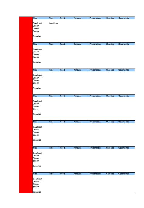 Food log template is an effective tool to keep track of what you are eating or drinking each day and it is also a good way to gain more control over your diet. 40 Simple Food Diary Templates & Food Log Examples