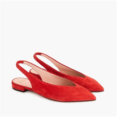 Jcrew Pointed Toe Slingback Flats In Suede Loafers For Women