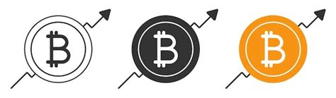 Bitcoin Avec Flèche Vers Le Haut Icône Croissance Crypto Monnaie