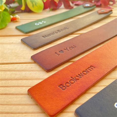 handmade personalised leather bookmark anniversary t etsy