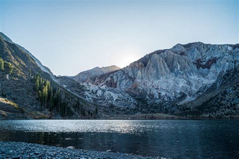 Convict Lake View Of Sherwin Range Of Sierra Nevada Mountains Stock