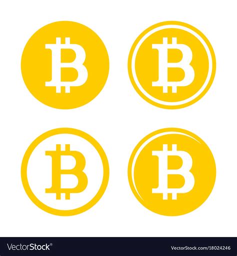 Bitcoin Sign Logo Set Royalty Free Vector Image