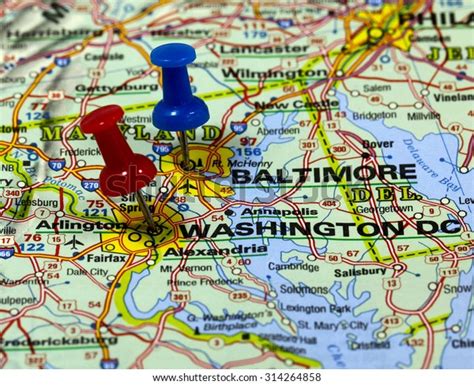 Map Pin Point Baltimore Washington Dc Stock Photo Edit Now 314264858