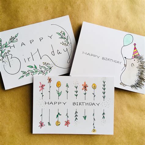 Pack Watercolor Birthday Cards Etsy Denmark