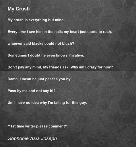 My Crush My Crush Poem By Sophonie Asia Joseph