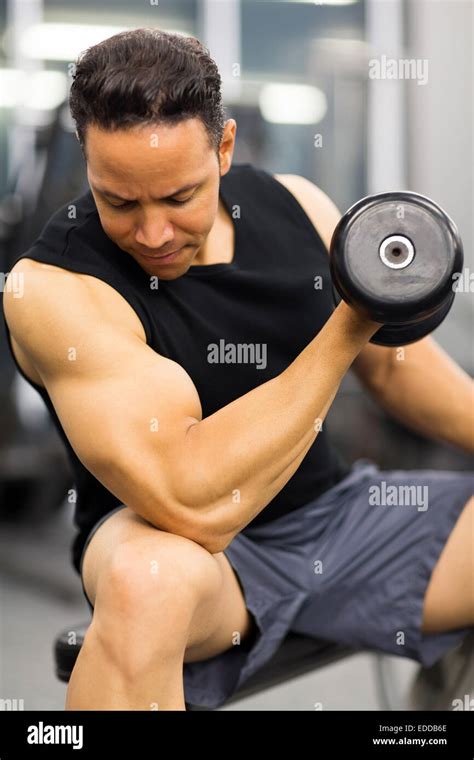 Man With Heavy Dumbbell Hi Res Stock Photography And Images Alamy
