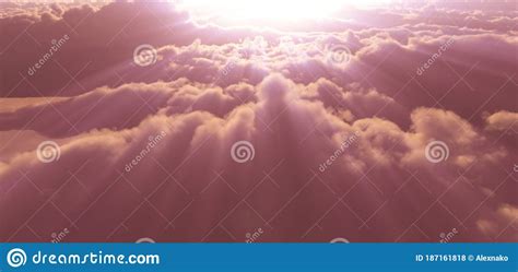 Above Clouds Sunset God Ray Stock Illustration Illustration Of Clouds