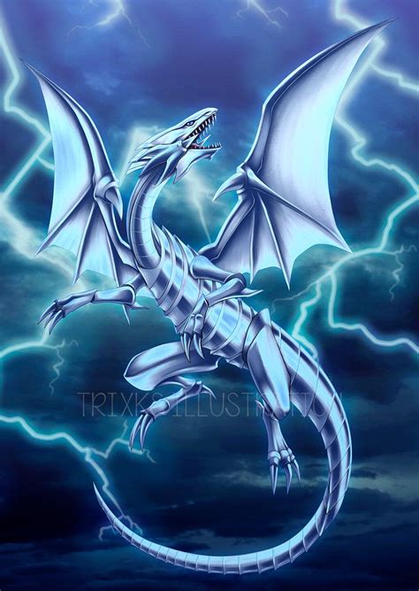Artstation Blue Eyes White Dragon Yu Gi Oh Creature Fanart Trixks
