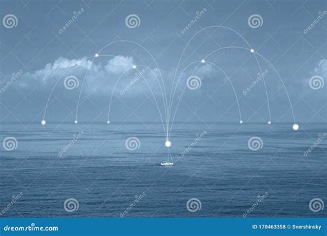 Global Network Concept On Sea Stock Photo Image Of Data Connectivity