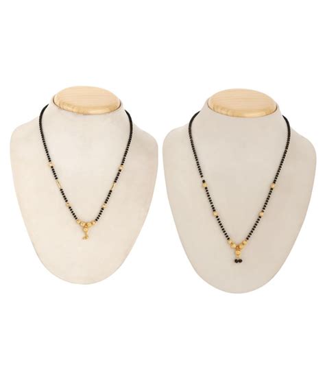 Traditional Gold Plated Black Beads Alloy Mangalsutra Alloy Mangalsutra