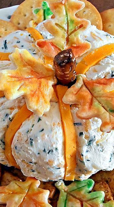 Cheddar And Chive Pumpkin Cheese Ball With Images Cheese