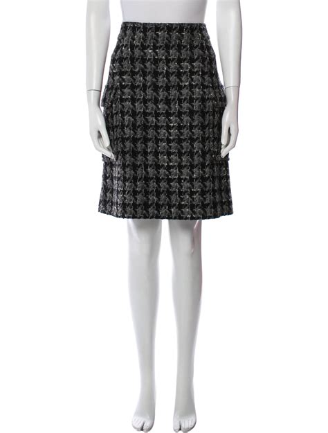 Chanel Tweed Pencil Skirt Blue Skirts Clothing Cha158951 The