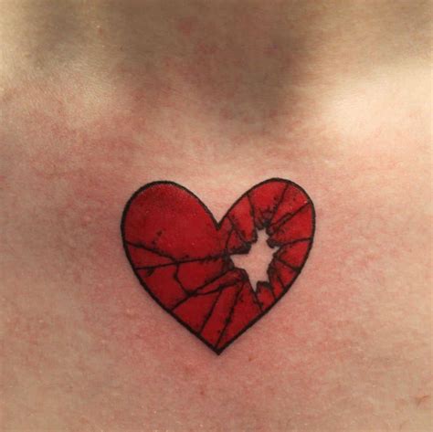 Broken Glass Heart Tattoo