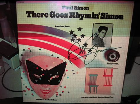 Paul Simon Signed There Goes Rhymin Simon Album Cover Uacc Rd