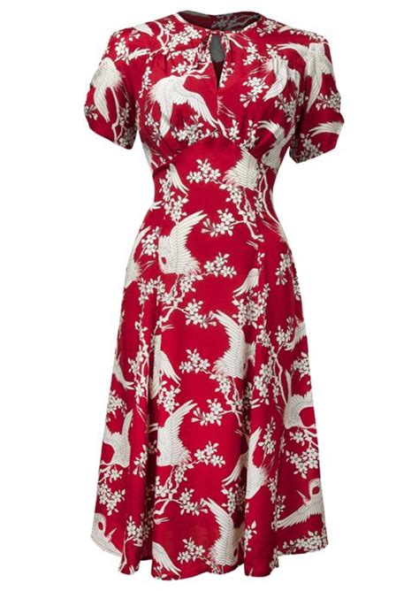 40s Tea Dress Bird Of Paradise Vintage Outfits Fashion Fashion 1930s