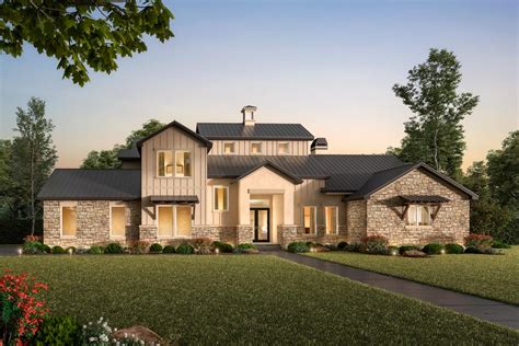 exclusive 3 bed hill country home plan with optional bonus tower 54024lk architectural