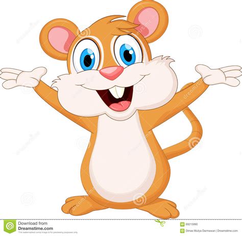 Funny Mouse Cartoon Waving Hand Stock Illustration Illustration Of