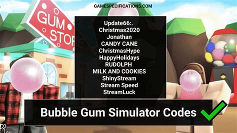 122 Roblox Bubble Gum Simulator Codes January 2024 Game Specifications