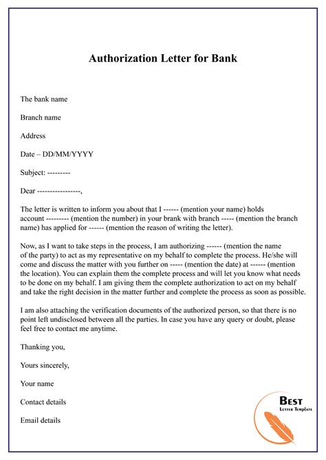 Authorization Letter For Bank 01 Best Letter Template