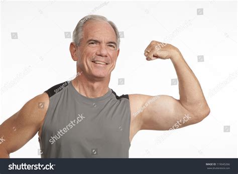 Senior Man Showing Muscle Stock Photo 119045266 Shutterstock