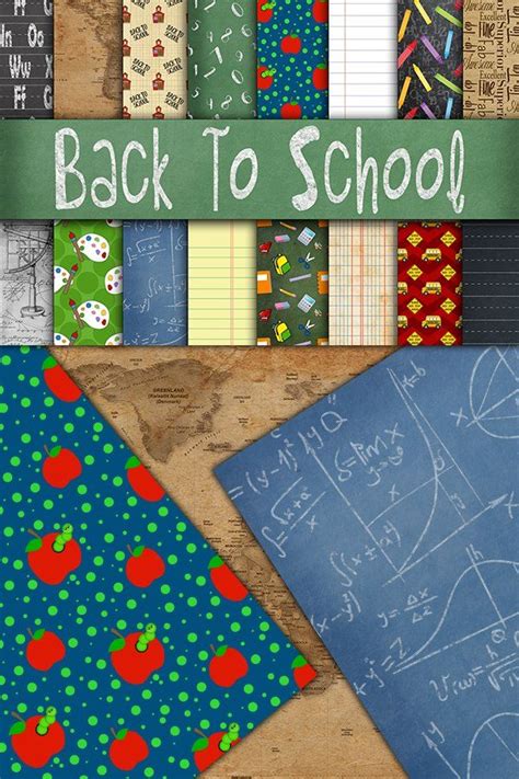 Back To School Digital Paper Textures 37210 Backgrounds Design