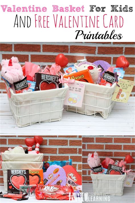 Valentine Basket For Kids And Free Valentine Card Printable Valentine