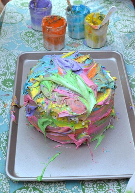 A Painted Cake Cake Decorating Party Art Birthday Cake Easy Cake