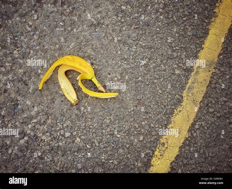Beware Trip Hazard A Discarded Banana Skin Could Cause A Slip Or
