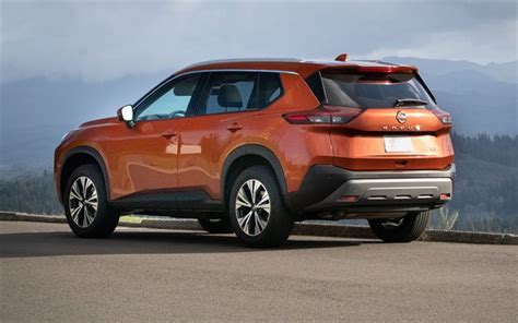 Download Wallpapers 2021 Nissan Rogue Rear View Exterior Orange New