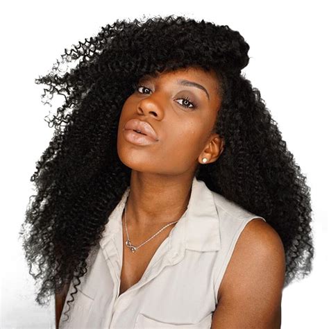 Natural Color Kinky Curly Full Lace Wigs Unprocessed Brazilian Virgin