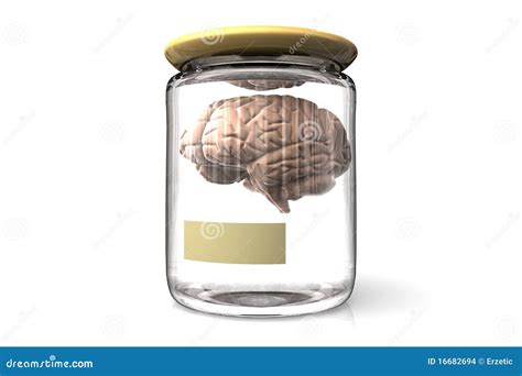 Brain In Glass Jar Brainss In Glassy Liter Jar Vector Illustration