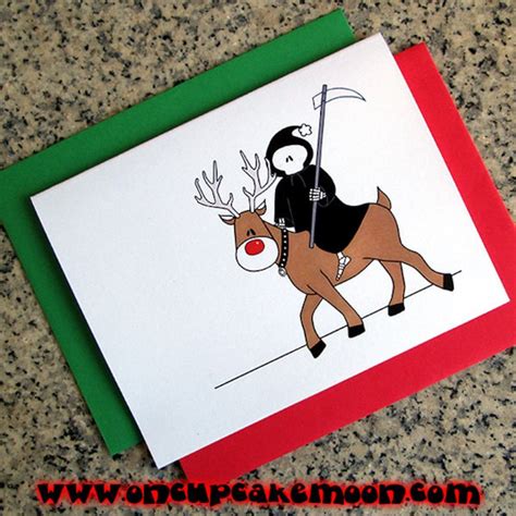 The Grim Reaper Is Coming To Town Christmas Greeting Cards Notecards