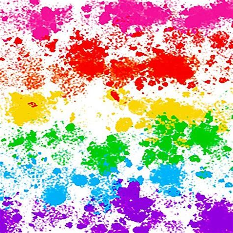 Big Rainbow Paint Splatter White Background Colorful Artwork