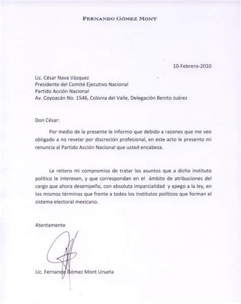 Carta De Renuncia Mexico Soalan R