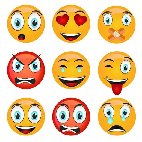 Smilies With Different Emotions Stock Vector Image By ©royalty 112748694