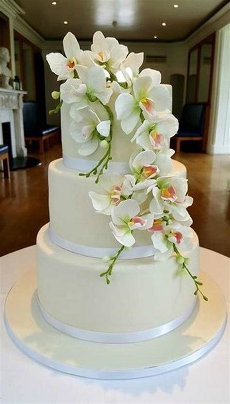 Classic Orchids Wedding Cake Decorated Cake By Môn Cakesdecor